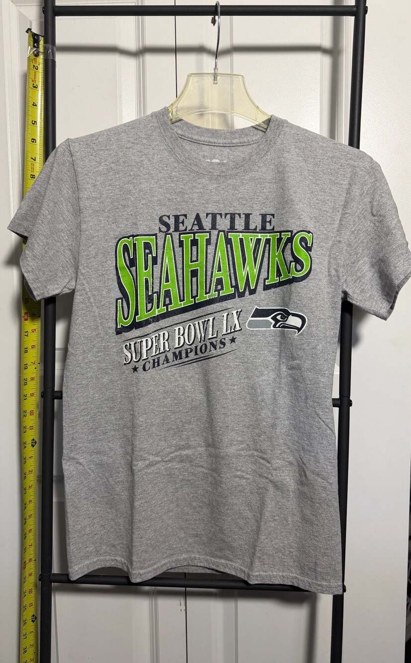 Seattle Seahawks Super Bowl LX Champions Gray Graphic T-Shirt